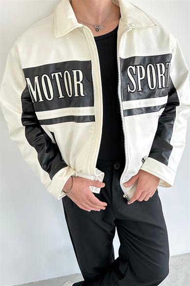 Ekru Motorsport Bomber Yarışçı Ceket