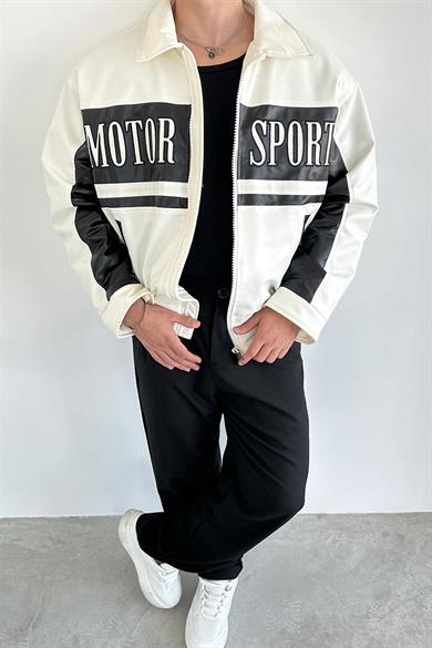 Ekru Motorsport Bomber Yarışçı Ceket
