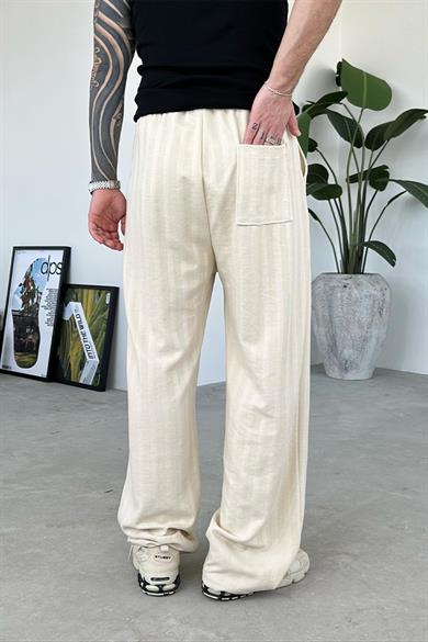 Ekru Soft Stride Baggy Pantolon