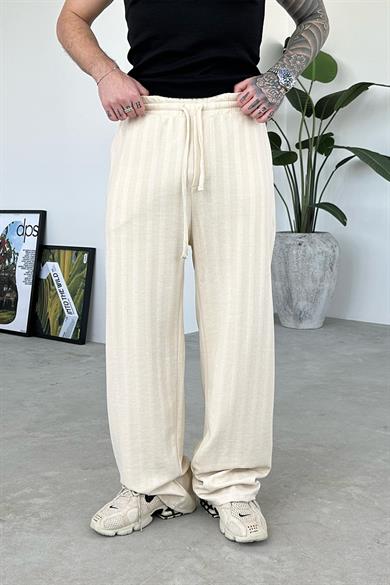 Ekru Soft Stride Baggy Pantolon