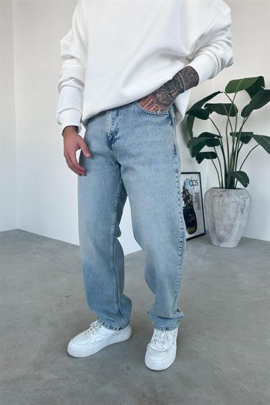 Eskitme Buz Mavi Basic Regular Pantolon