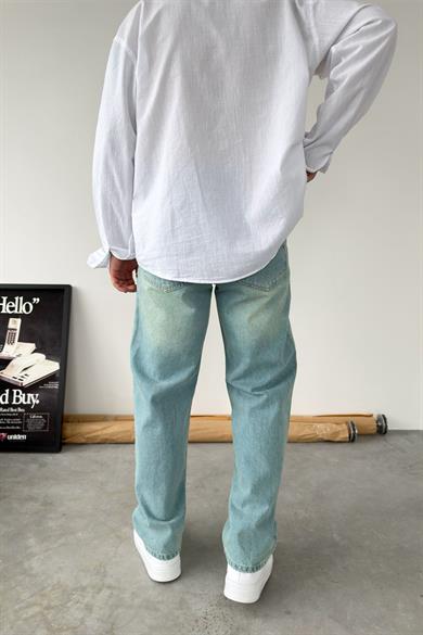 Eskitme Buz Mavi Premium Basic Regular Pantolon