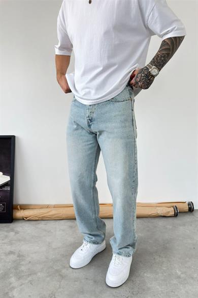 Eskitme Buz Mavi Soft Degrade Baggy Pantolon