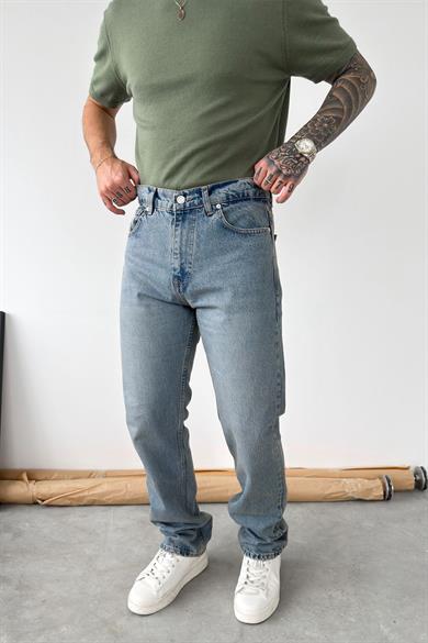 Eskitme Buz Mavi Soft Degrade Regular Pantolon