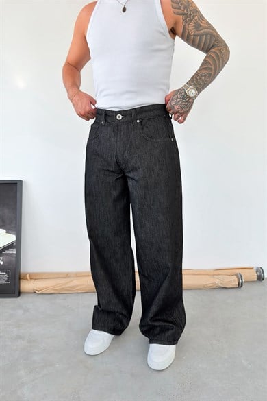 Eskitme Füme Premium Basic Süper Baggy Fit Pantolon