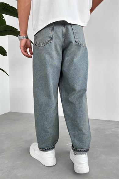 Eskitme Mavi Balon Fit Pantolon