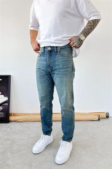 Eskitme Mavi Basic Boyfriend Pantolon