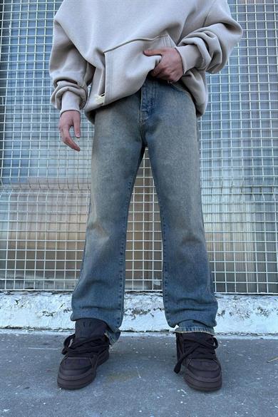 Eskitme Mavi Eskitme Soft Mavi B8 GD Baggy Pantolon