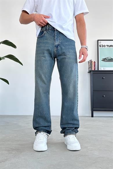 Eskitme Mavi Soft Degrade Baggy Pantolon