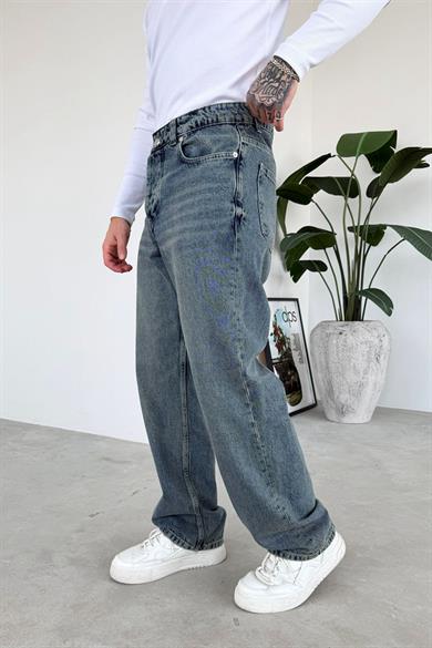 Eskitme Mavi Soft Degrade Basic Regular Pantolon