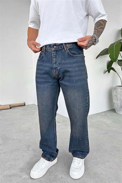 Eskitme Mavi Soft Degrade Premium Baggy Pantolon