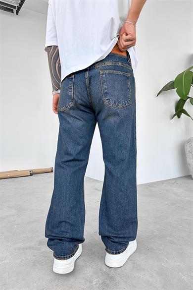 Eskitme Mavi Soft Degrade Premium Baggy Pantolon