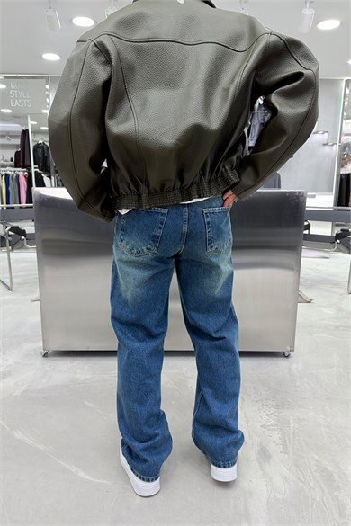 Eskitme Mavi Soft Degrade Premium Baggy Pantolon