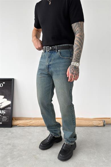 Eskitme Mavi Soft Degrade Regular Pantolon