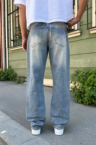 Eskitme Mavi Tasarım 6Z GD Baggy Pantolon