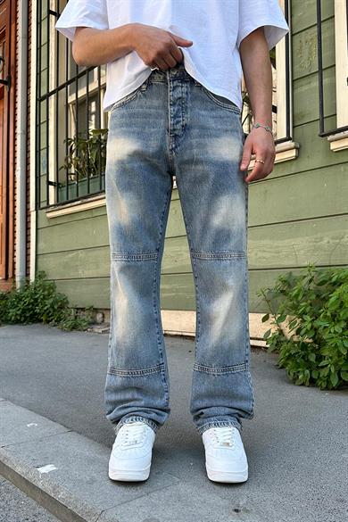 Eskitme Mavi Tasarım 6Z GD Baggy Pantolon