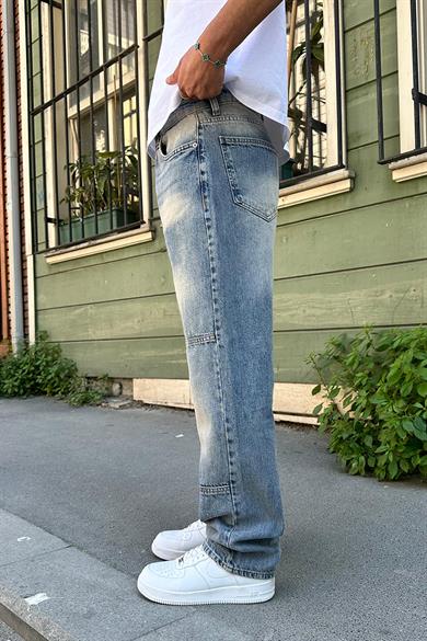 Eskitme Mavi Tasarım 6Z GD Baggy Pantolon