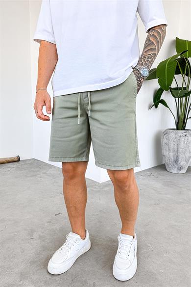 Fıstık Yeşili Yan Cepli Basic Relaxed Şort