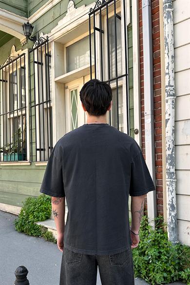 Füme Acid Wash Basic 1Z EE Oversize Tişört