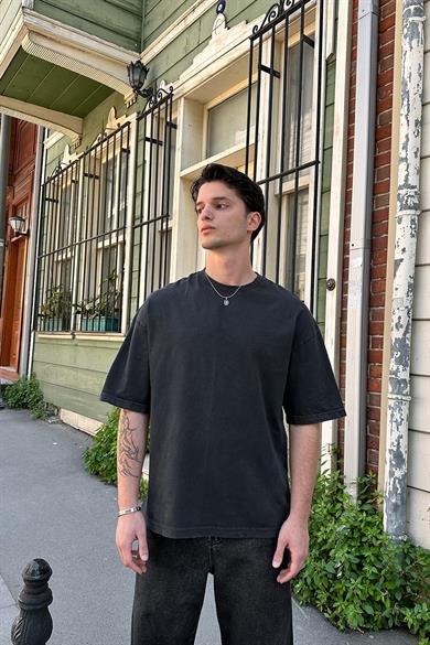 Füme Acid Wash Basic 1Z EE Oversize Tişört