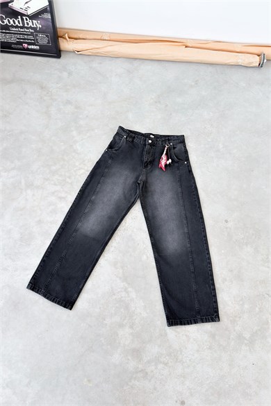 Füme Aksesuar Detaylı Çımalı Baggy Pantolon
