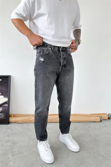 Füme Basic Yırtıklı Boyfriend Pantolon