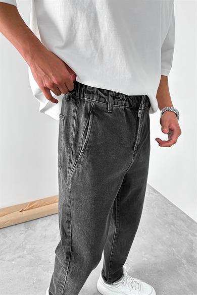 Füme Bel Lastik Detay Regular Pantolon