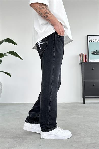 Füme Çımalı Crtz Nakış Detay Baggy Pantolon