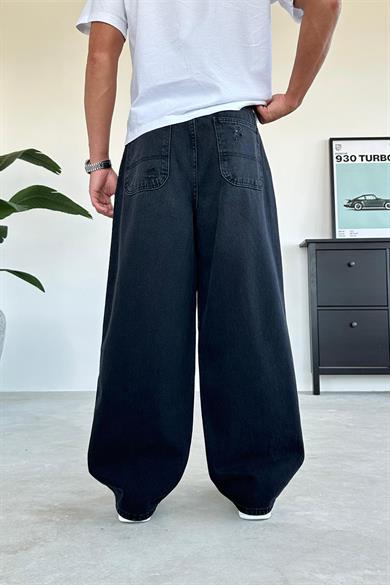 Füme Dizi Yırtık Ekstra Bol Baggy Pantolon