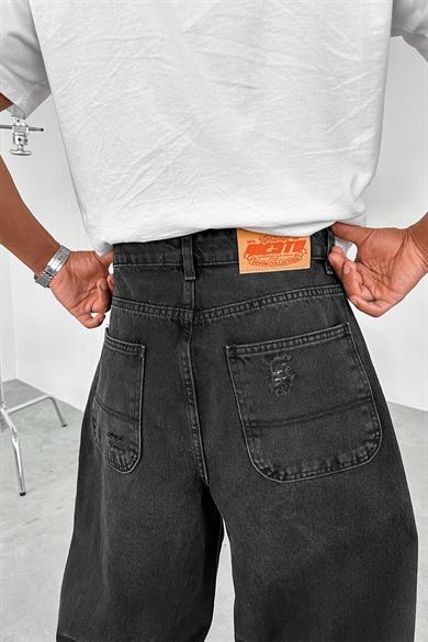 Füme Dizi Yırtık Ekstra Bol Premium Baggy Pantolon