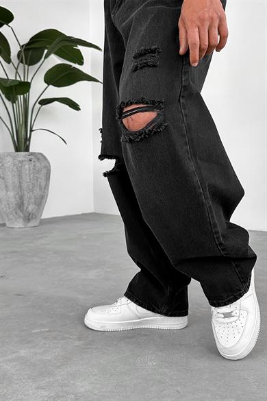 Füme Dizi Yırtık Ekstra Bol Premium Baggy Pantolon