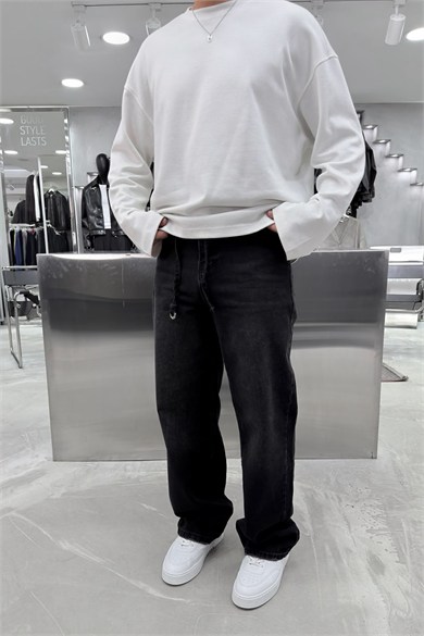 Füme Kemerli Basic Baggy Pantolon