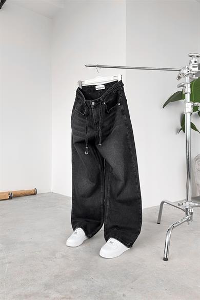 Füme Kemerli Basic Ekstra Bol Baggy Pantolon