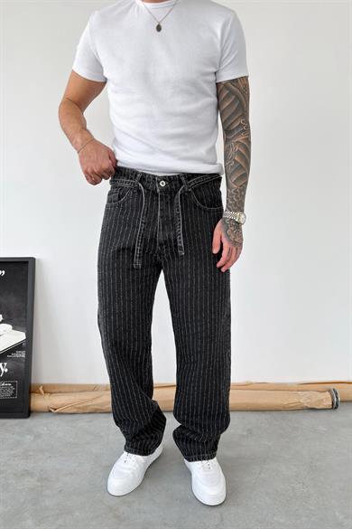 Füme Kemerli Premium Tasarım Baggy Pantolon