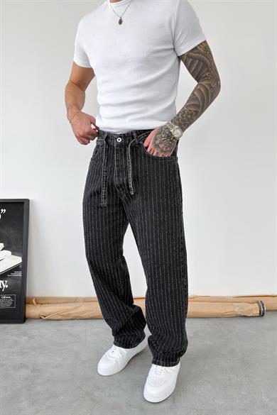 Füme Kemerli Premium Tasarım Baggy Pantolon
