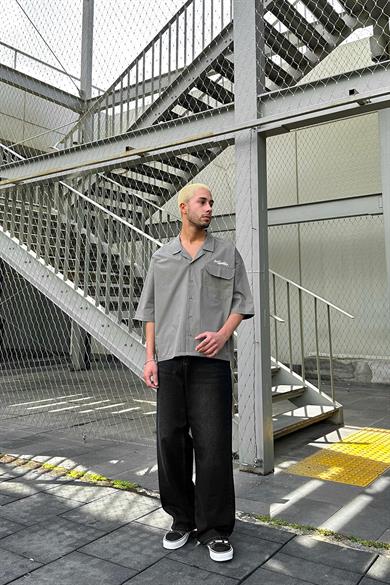 Füme Los Santos Ters Dikiş EE Oversize Gömlek