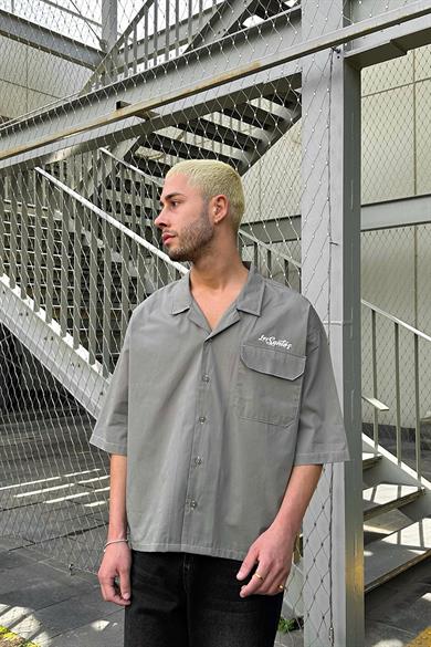 Füme Los Santos Ters Dikiş EE Oversize Gömlek