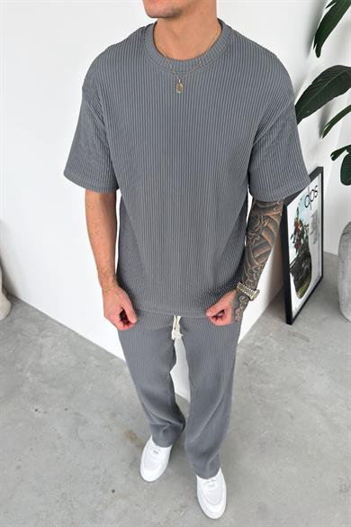 Füme Ottoman Kumaş Oversize Tişört