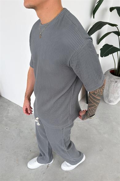 Füme Ottoman Kumaş Oversize Tişört