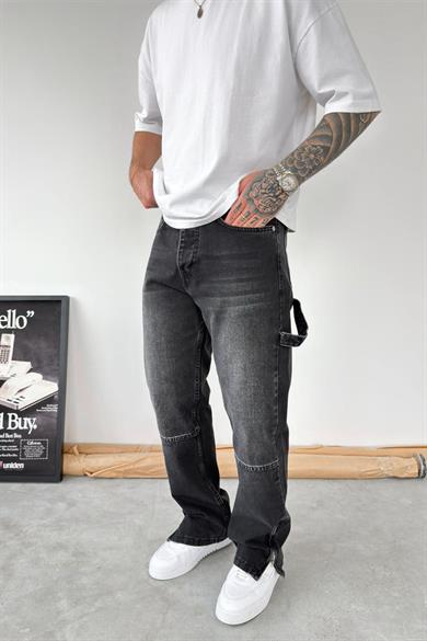 Füme Paça Fermuar Detay Baggy Pantolon