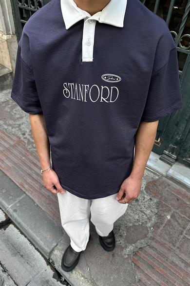 Füme Polo Yaka Stanford DL Oversize Tişört