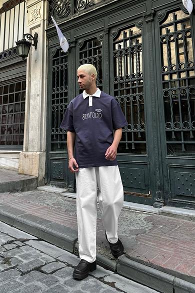 Füme Polo Yaka Stanford DL Oversize Tişört