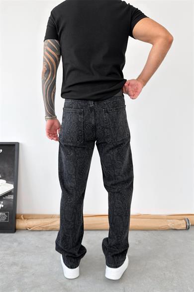 Füme Premium Tasarım Baskılı Baggy Pantolon