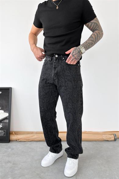 Füme Premium Tasarım Baskılı Baggy Pantolon
