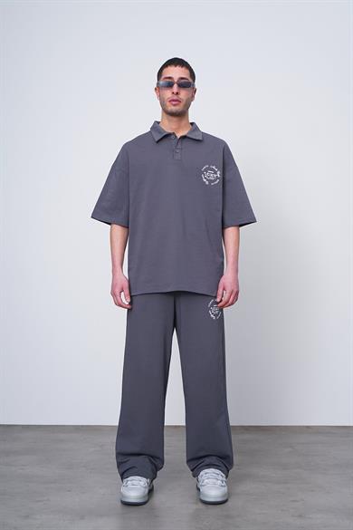 Füme Siyah Tokyo EE Oversize Polo Yaka