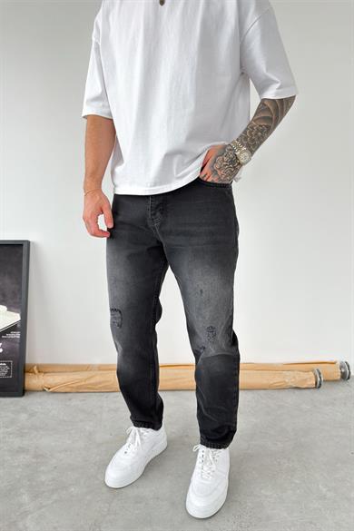 Füme Soft Degrade Yırtıklı Boyfriend Pantolon
