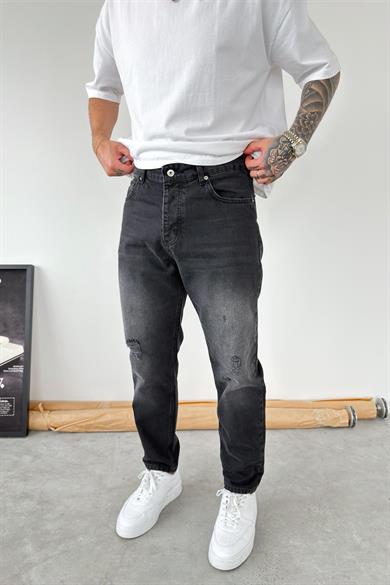 Füme Soft Degrade Yırtıklı Boyfriend Pantolon