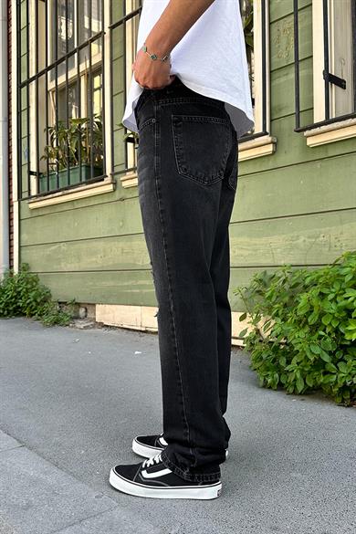 Füme Soft Minimal Yırtık Detay 3Z DL Baggy Pantolon