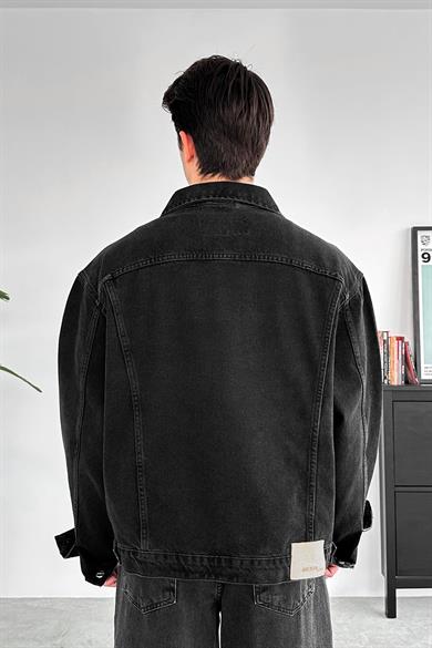 Füme Tasarım Cepli Oversize Kot Ceket