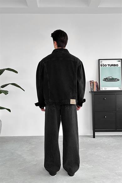 Füme Tasarım Cepli Oversize Kot Ceket